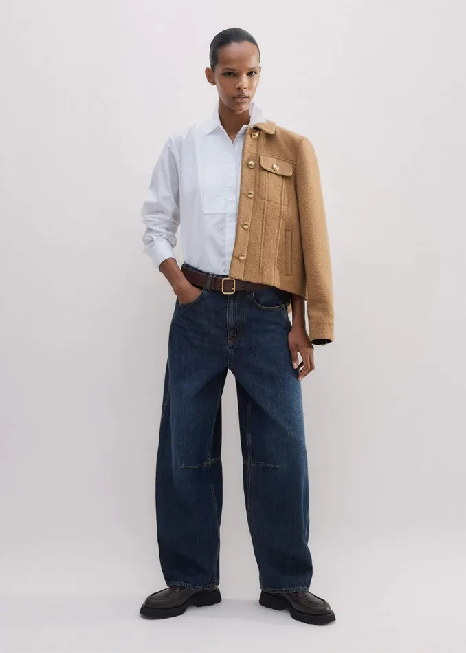 Women Boiled Wool Jacket Camel MEEM