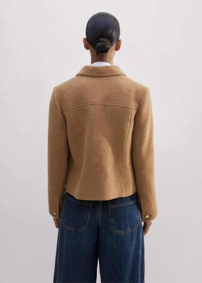 Women Boiled Wool Jacket Camel MEEM
