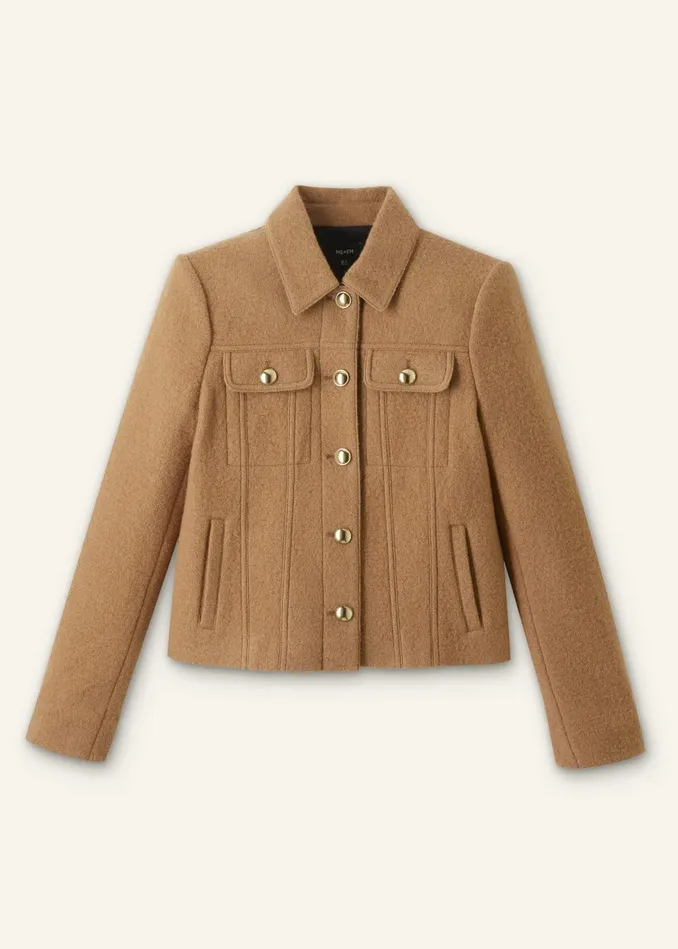 Women Boiled Wool Jacket Camel MEEM