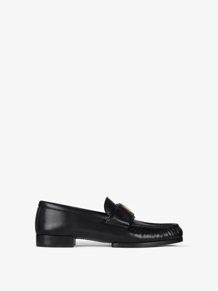 Women Boots and Booties Givenchy 4G Loafers In Leather Black