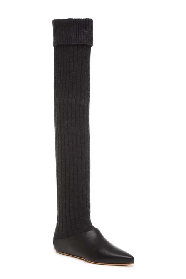Women Boots Gabriela Hearst Jimena Boot In Black Cashmere and Leather