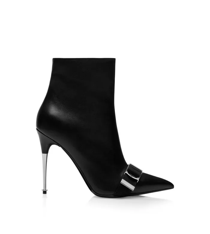 Women Boots Tom Ford Nappa Leather Buckle Ankle Boot Black