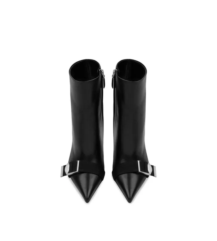 Women Boots Tom Ford Nappa Leather Buckle Ankle Boot Black
