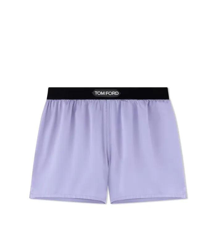Women Bottoms Tom Ford Stretch Silk Satin Boxer Shorts Pale Parma Violet