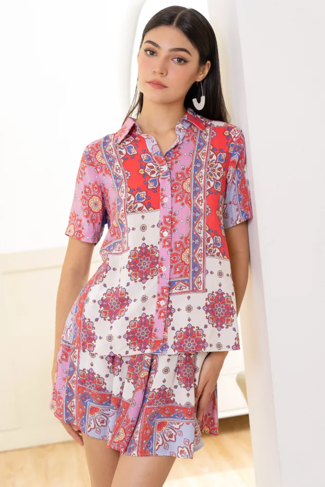 Women Bottoms YUMI KIM ROSEBUD SHORTS Crimson Paisley