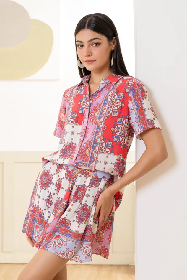 Women Bottoms YUMI KIM ROSEBUD SHORTS Crimson Paisley