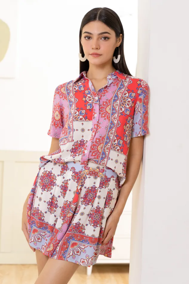 Women Bottoms YUMI KIM ROSEBUD SHORTS Crimson Paisley