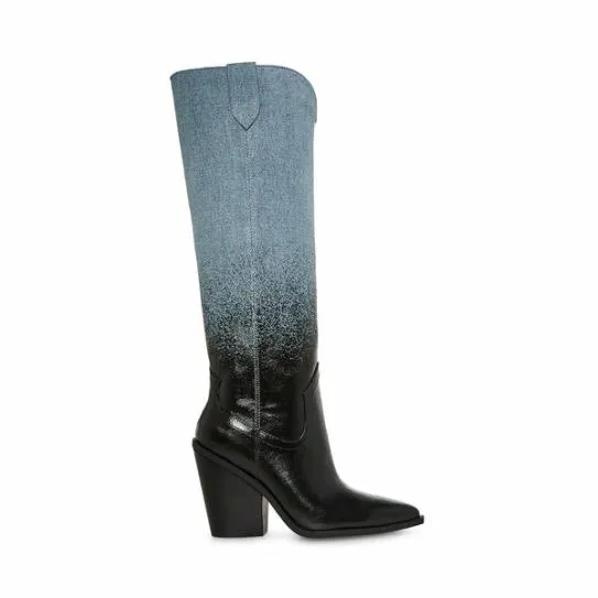 Women BRONCO DENIM MULTI Denim Multi Steve Madden Boots and Booties