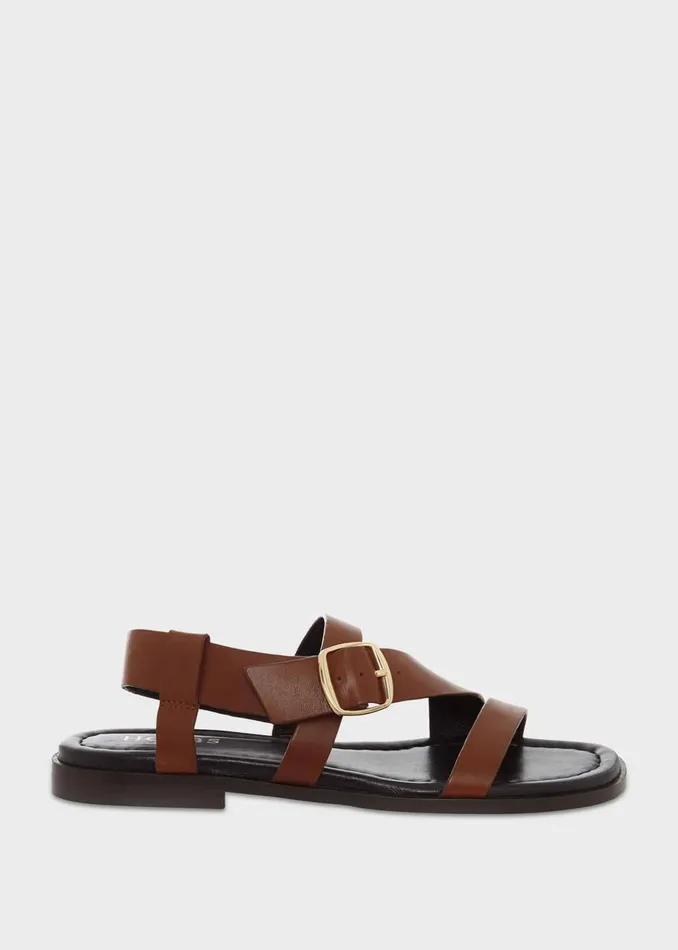 Women Brooke Leather Sandals Tan Hobbs Flats