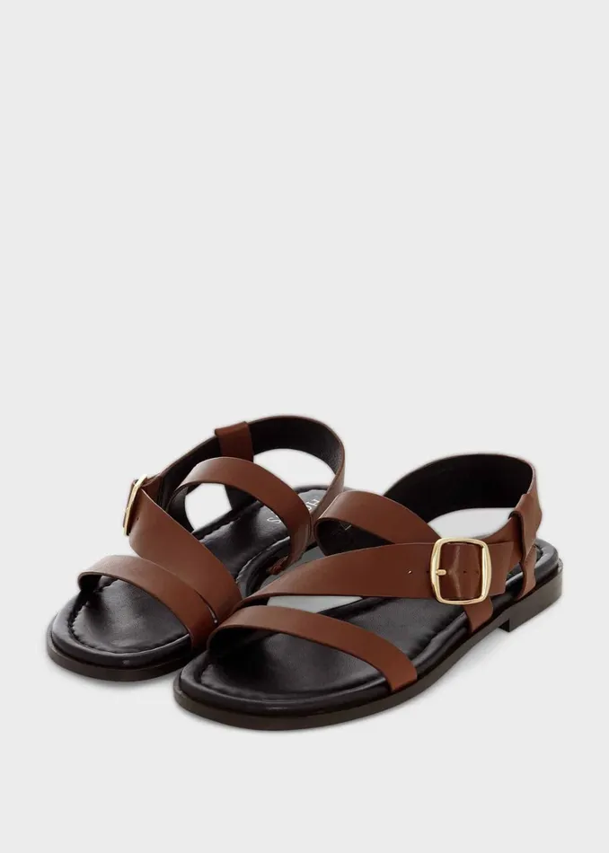 Women Brooke Leather Sandals Tan Hobbs Flats
