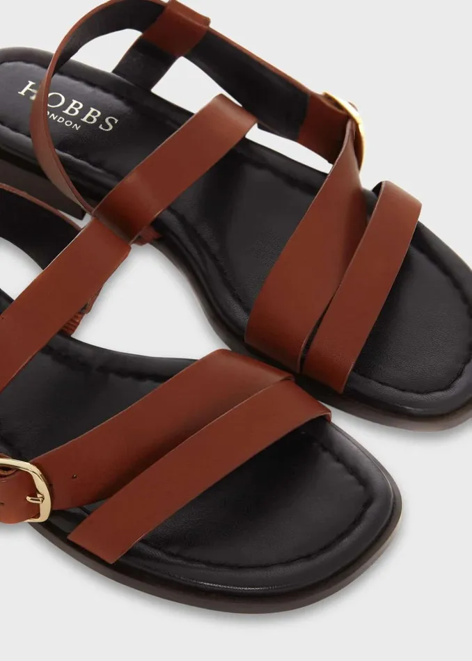 Women Brooke Leather Sandals Tan Hobbs Flats