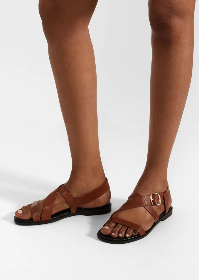Women Brooke Leather Sandals Tan Hobbs Flats