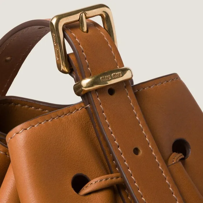 Women Bucket Bags Miu Miu Leather Bucket Bag Cognac Women Bucket Bags Miu Miu Leather Bucket Bag Cognac