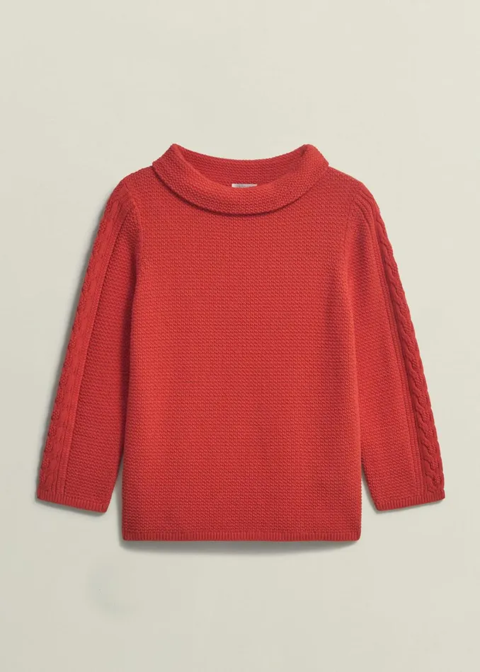 Women Camilla Cotton Jumper Scarlet Red Hobbs Jumpers and Cardigans