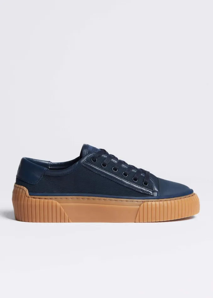 Women Canvas Low Top Sneaker Navy MEEM