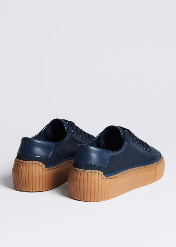 Women Canvas Low Top Sneaker Navy MEEM