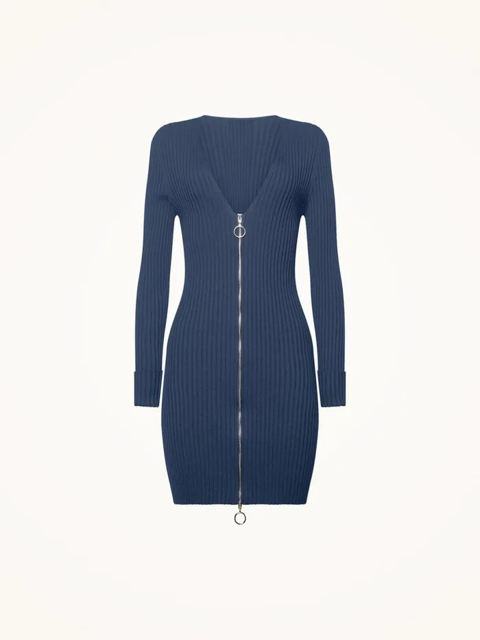 Women Cardigans and Jackets Wolford Merino Rib Cardigan Dust Blue