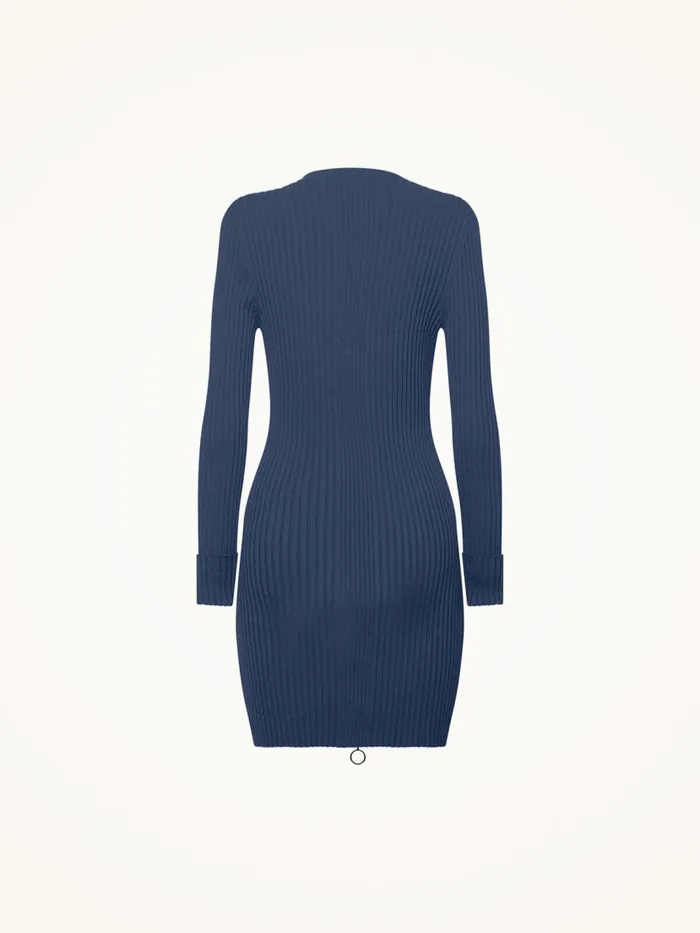 Women Cardigans and Jackets Wolford Merino Rib Cardigan Dust Blue
