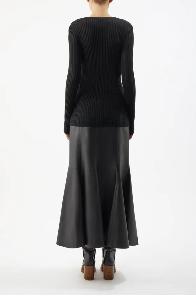Women Cardigans Gabriela Hearst Emma Pointelle Knit Cardigan In Black Cashmere Silk