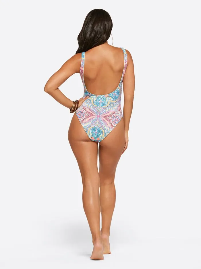 Women Carnival In Rio Reversible One Piece In Cool Multi Jessica Simpson Swim