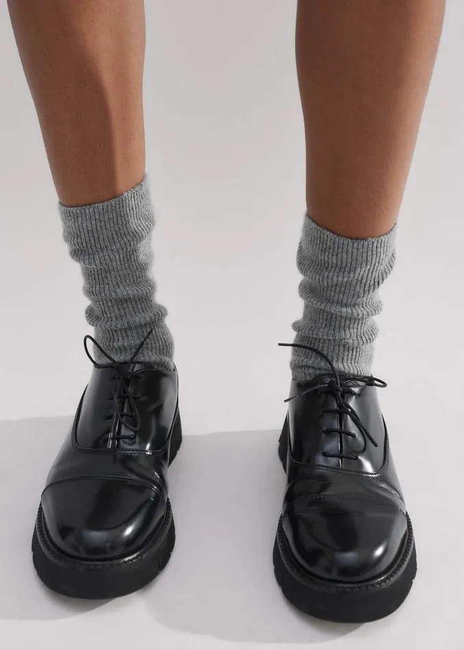 Women CashmereBlend Socks Grey MEEM