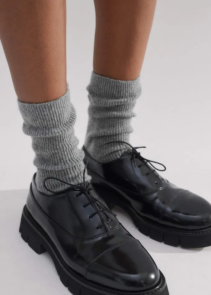Women CashmereBlend Socks Grey MEEM