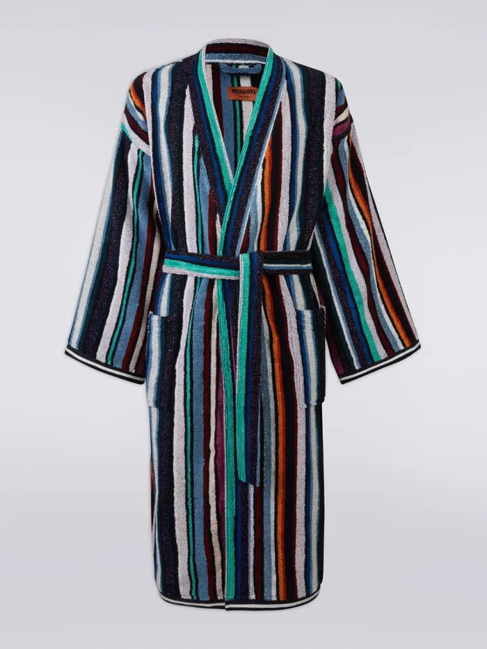 Women Chandler Terry Bathrobe With Lurex Blue Missoni Bathrobes