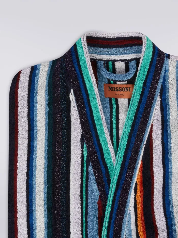 Women Chandler Terry Bathrobe With Lurex Blue Missoni Bathrobes