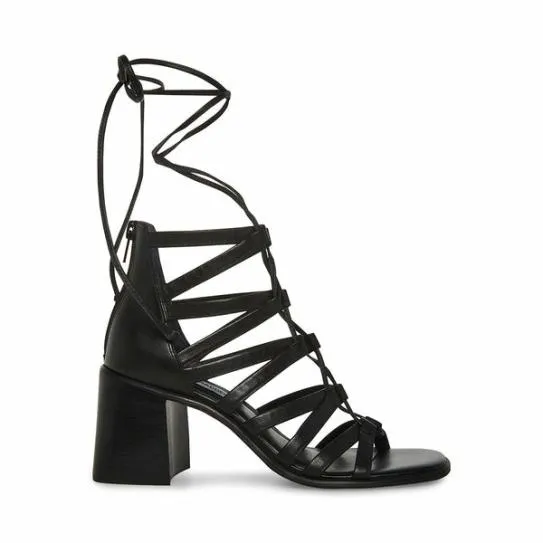Women CHERRI30 BLACK LEATHER Black Leather Steve Madden Heels