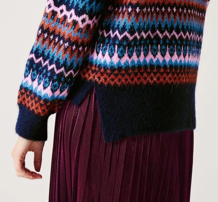 Women Christmas Jumper 8211 Navy Blue Print Promod Jumpers And Cardigans Women Christmas Jumper 8211 Navy Blue Print Promod Jumpers And Cardigans