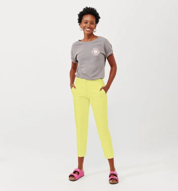 Women Cigarette Trousers 8211 Anise Green Promod Trousers