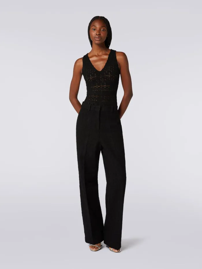 Women Classic Trousers With Lace Effect Black Missoni Trousers