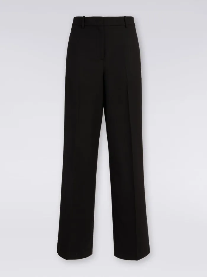 Women Classic Wool And Technical Fabric Trousers Black Missoni Trousers