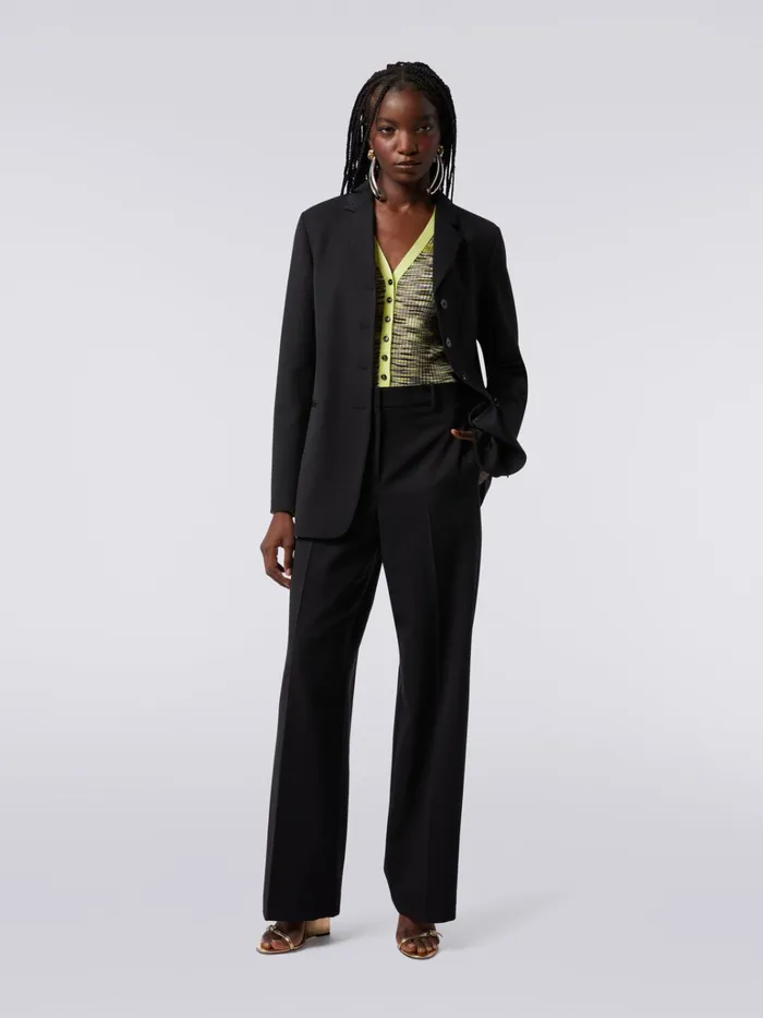 Women Classic Wool And Technical Fabric Trousers Black Missoni Trousers Women Classic Wool And Technical Fabric Trousers Black Missoni Trousers