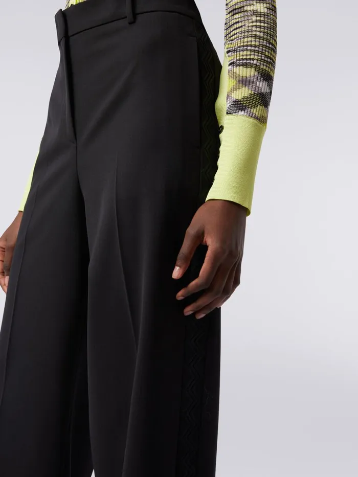 Women Classic Wool And Technical Fabric Trousers Black Missoni Trousers Women Classic Wool And Technical Fabric Trousers Black Missoni Trousers