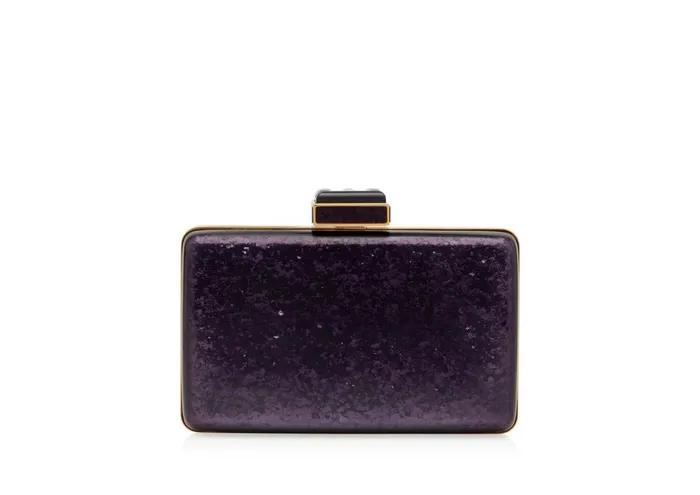 Women Clutches Tom Ford Glitter Plexiglass 001 Lock Minaudiere Dahlia