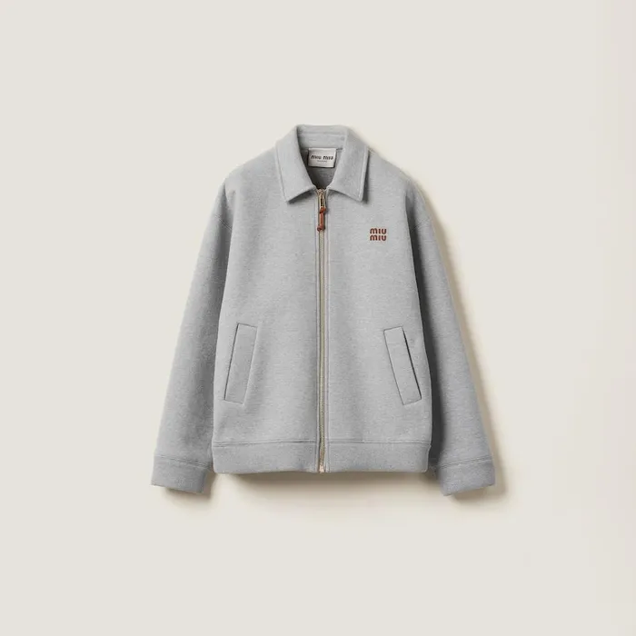 Women Coats And Jackets Miu Miu Jersey Blouson Jacket Grey