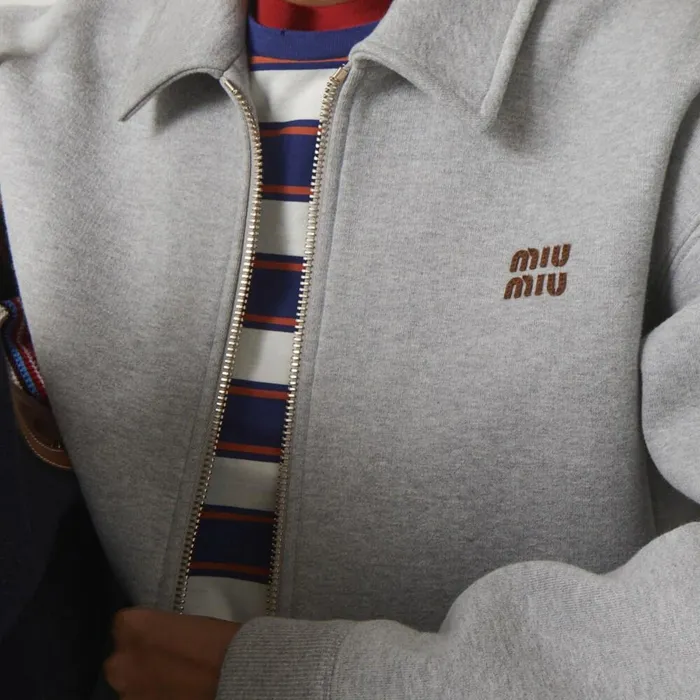 Women Coats And Jackets Miu Miu Jersey Blouson Jacket Grey Women Coats And Jackets Miu Miu Jersey Blouson Jacket Grey