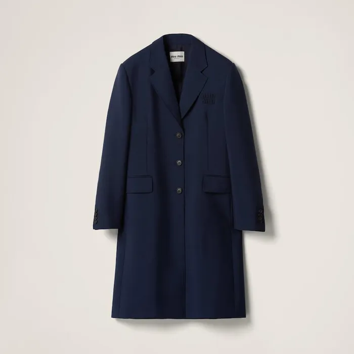Women Coats And Jackets Miu Miu Singlebreasted Mohair Coat Navy