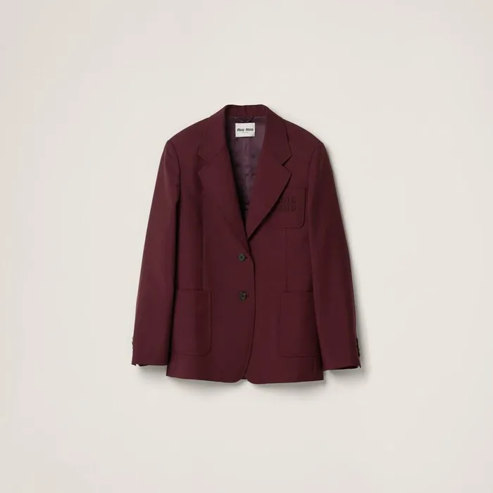 Women Coats And Jackets Miu Miu Singlebreasted Mohair Jacket Amaranth Redmaize Yellow