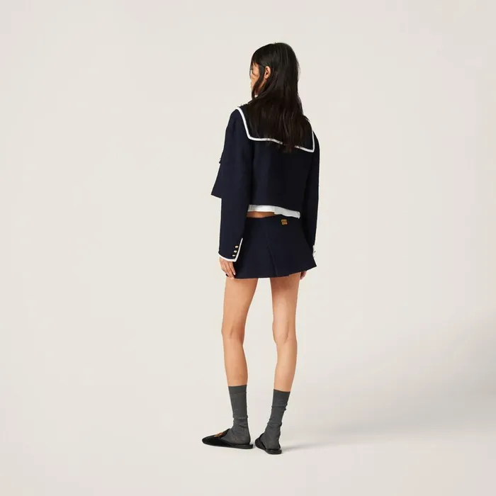 Women Coats And Jackets Miu Miu Singlebreasted Tweed Jacket Navy Women Coats And Jackets Miu Miu Singlebreasted Tweed Jacket Navy