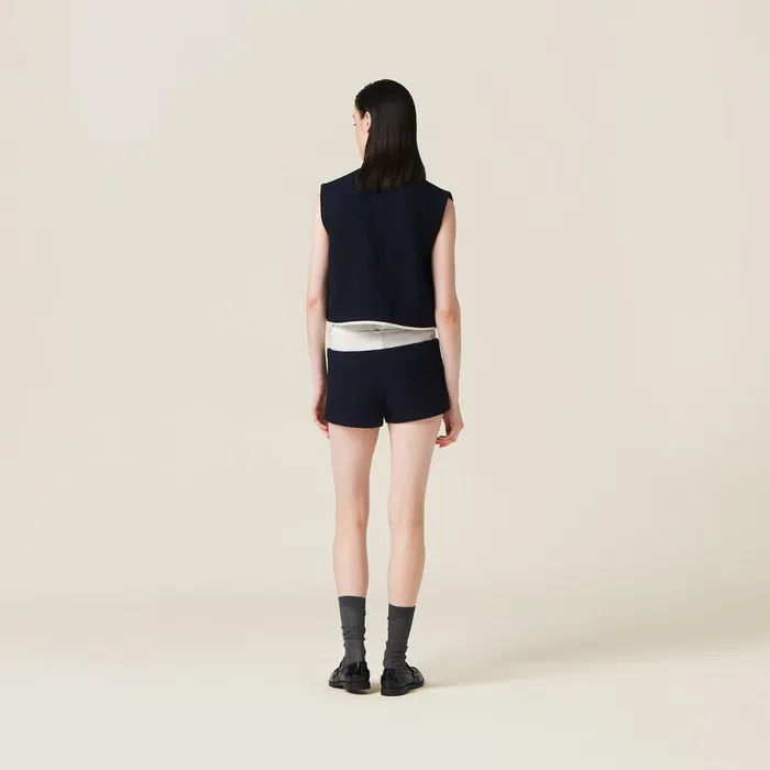 Women Coats And Jackets Miu Miu Singlebreasted Tweed Vest Navy