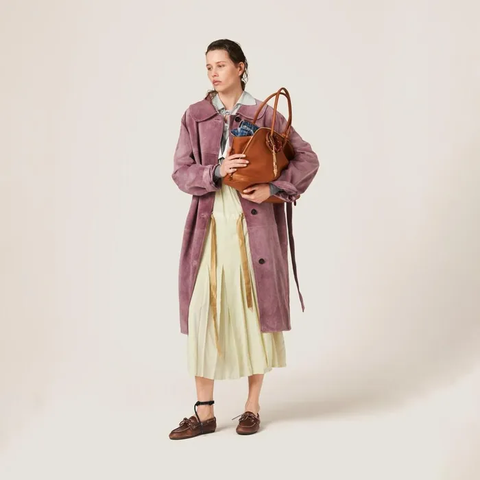 Women Coats And Jackets Miu Miu Suede Coat Raspberry Women Coats And Jackets Miu Miu Suede Coat Raspberry