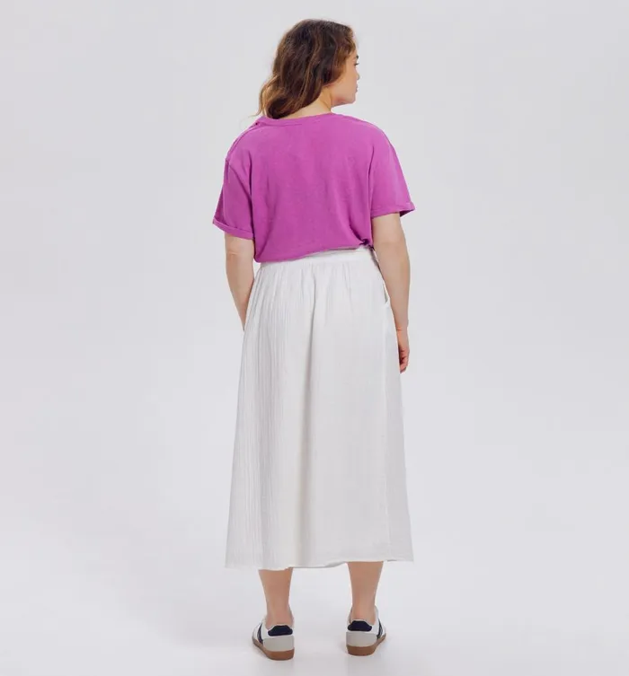 Women Cotton Gauze Skirt 8211 Ecru Promod Skirts