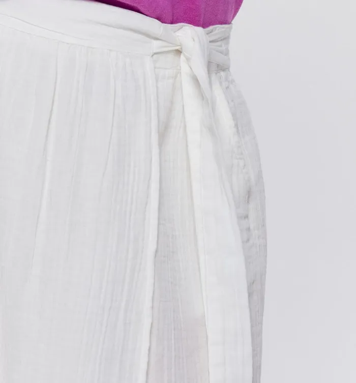 Women Cotton Gauze Skirt 8211 Ecru Promod Skirts