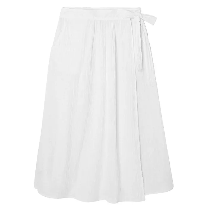 Women Cotton Gauze Skirt 8211 Ecru Promod Skirts