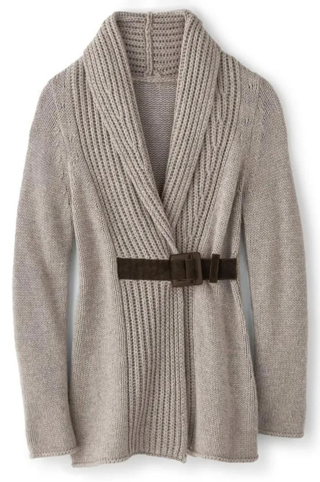Women Country Weekend Sweater Taupe Soft Surroundings Tops