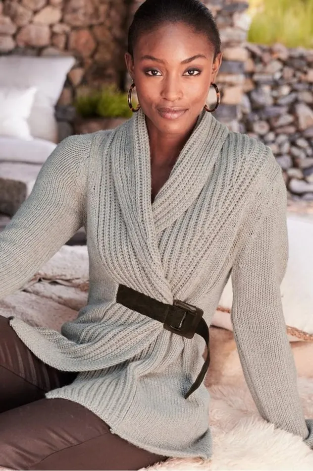 Women Country Weekend Sweater Taupe Soft Surroundings Tops