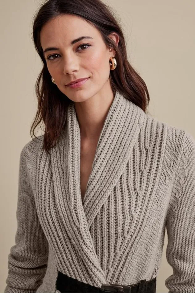 Women Country Weekend Sweater Taupe Soft Surroundings Tops