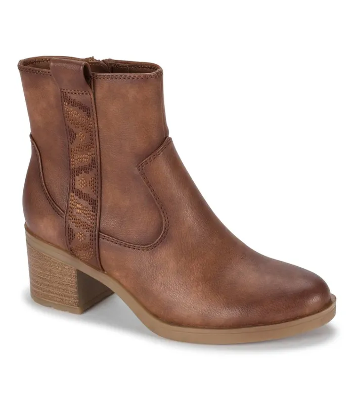 Women Covina Block Heel Bootie Brush Brown Baretraps Booties